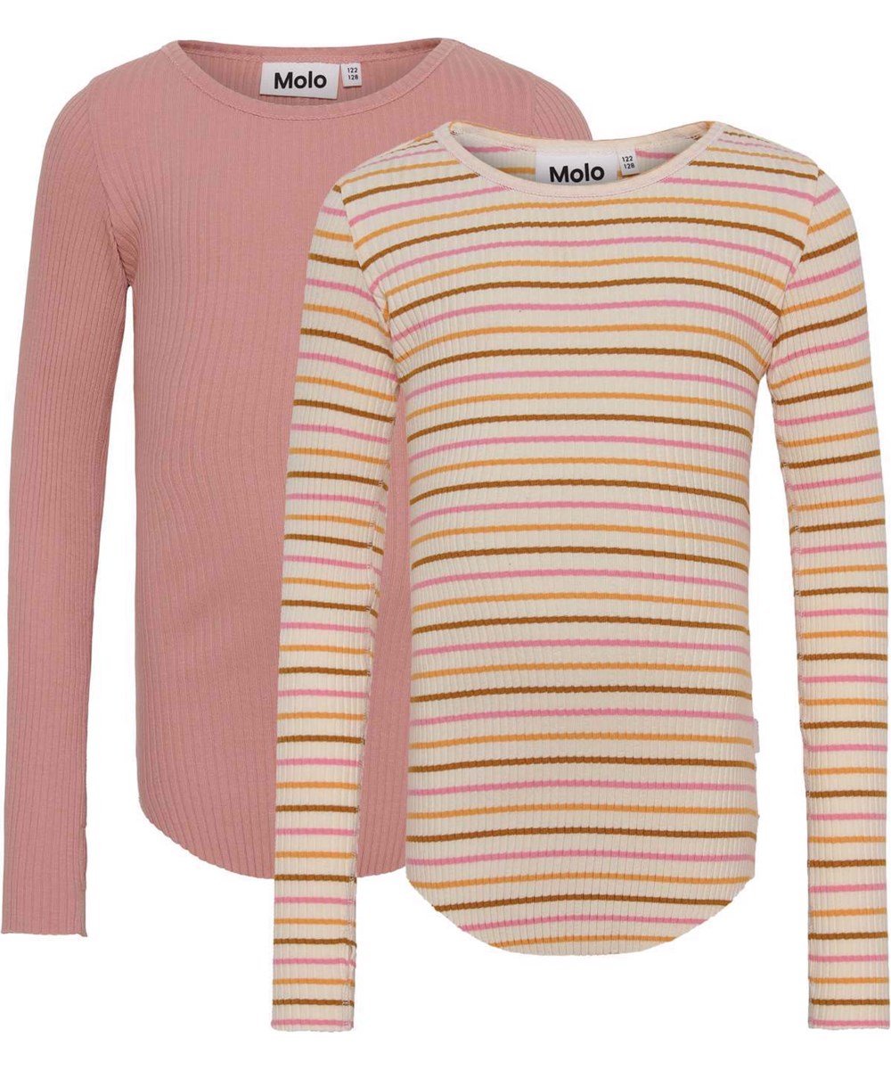 Rochelle 2-Pack - Vibrant Rosewater - Öko 2er-Pack Pullover in Rosa und Streifen