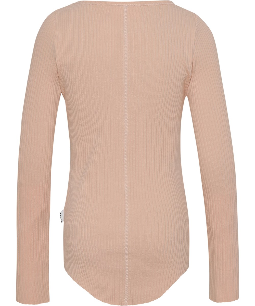 Rochelle - Fluffy Rose - Öko-Ripp-Langarmshirt in Rosa