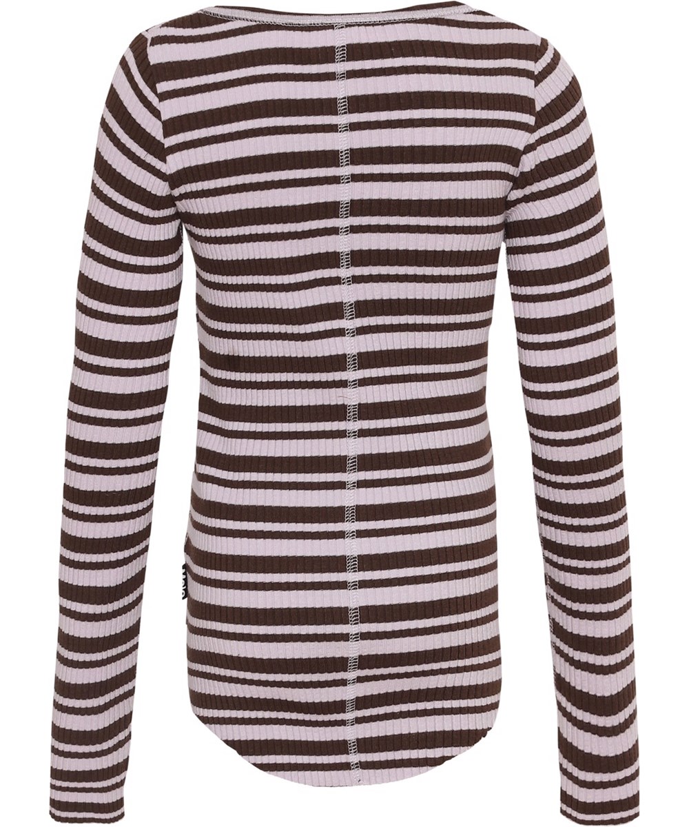 Rochelle - Frozen Oak - Öko-Ripp-Langarmshirt mit Streifen