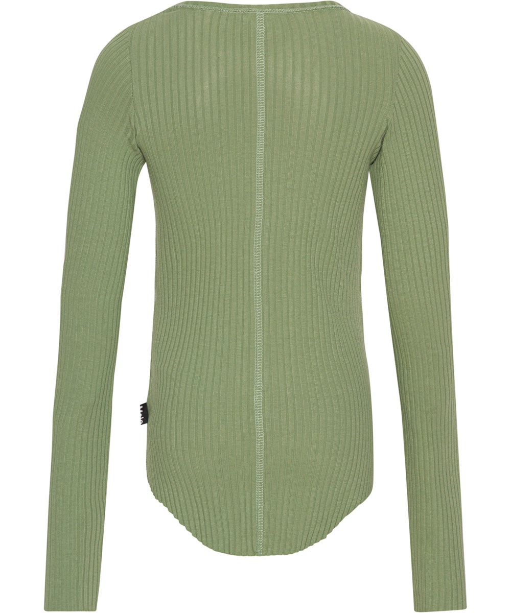 Rochelle - Moss Green - Grünes langärmliges Öko-Shirt