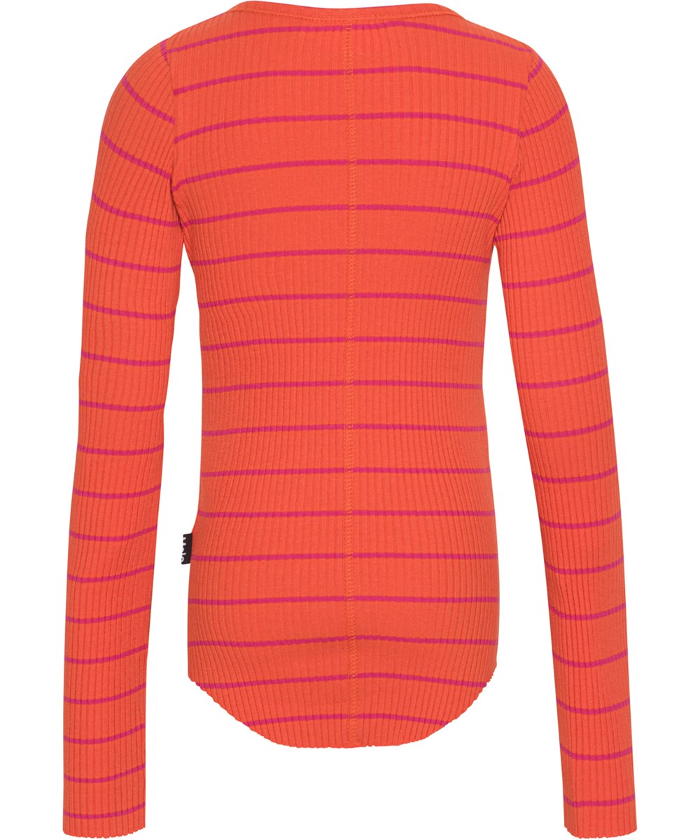 Rochelle - Red Magic - Gestreiftes Öko-Shirt mit langen Ärmeln und Streifen