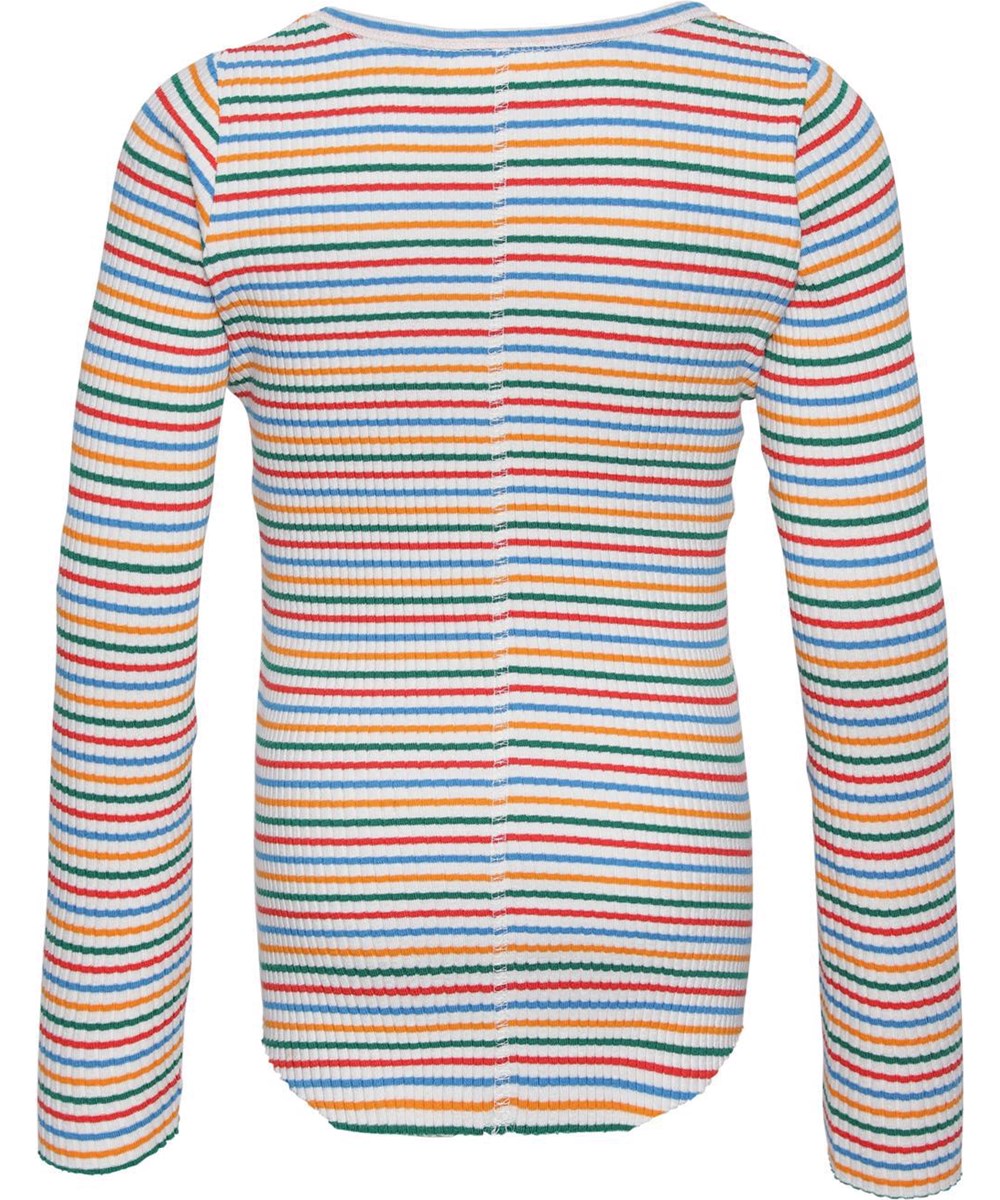 Rochelle - Fine Rainbow Stripe - Öko Regenbogen Ripp-Pullover 