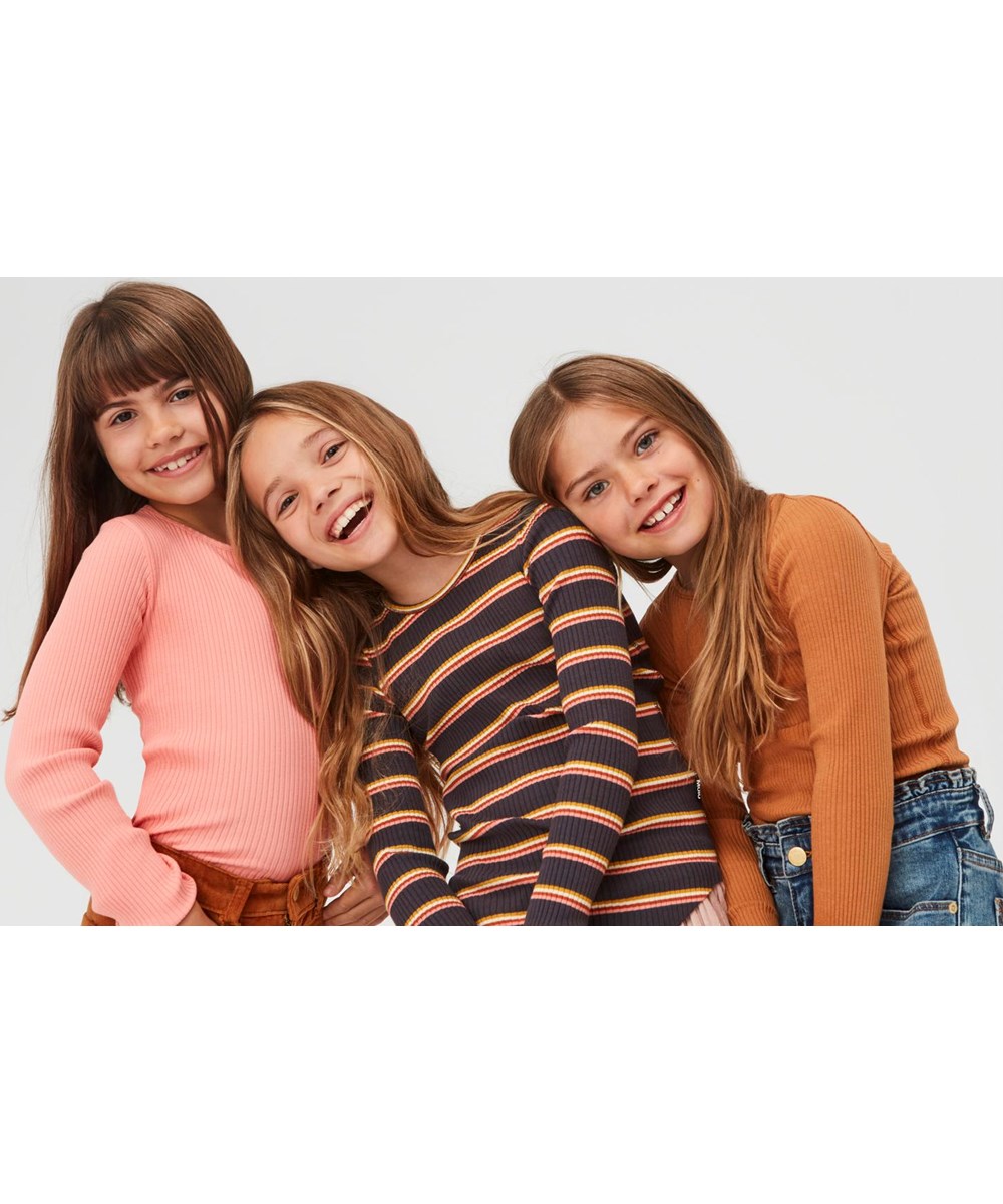 Rochelle - Burnt Coral - Öko korallenfarbener Ripppullover