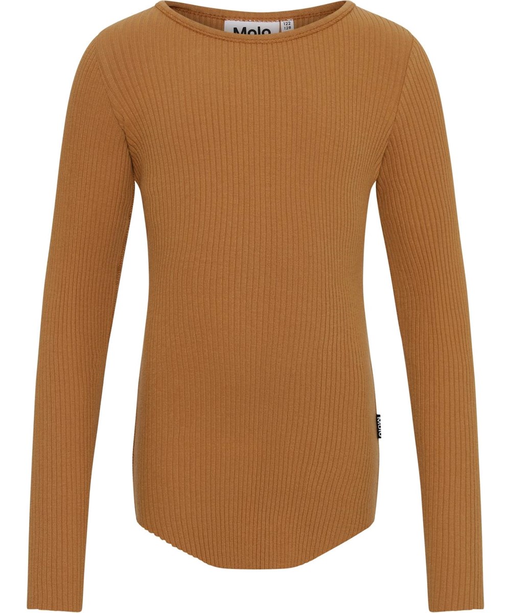 Rochelle - Deer - Öko brauner Ripppullover