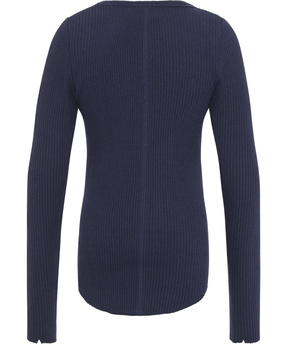 Rochelle - Peacoat - Öko blauer Ripppullover