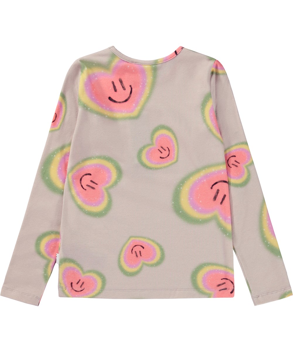 Rose - Aura Hearts - Rosa Öko-Shirt mit Allover Aura Herz Print