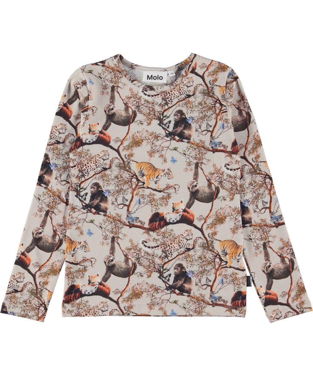 Rose - Cubs Harmony - Öko-Langarmbluse mit Tierbaby-Print