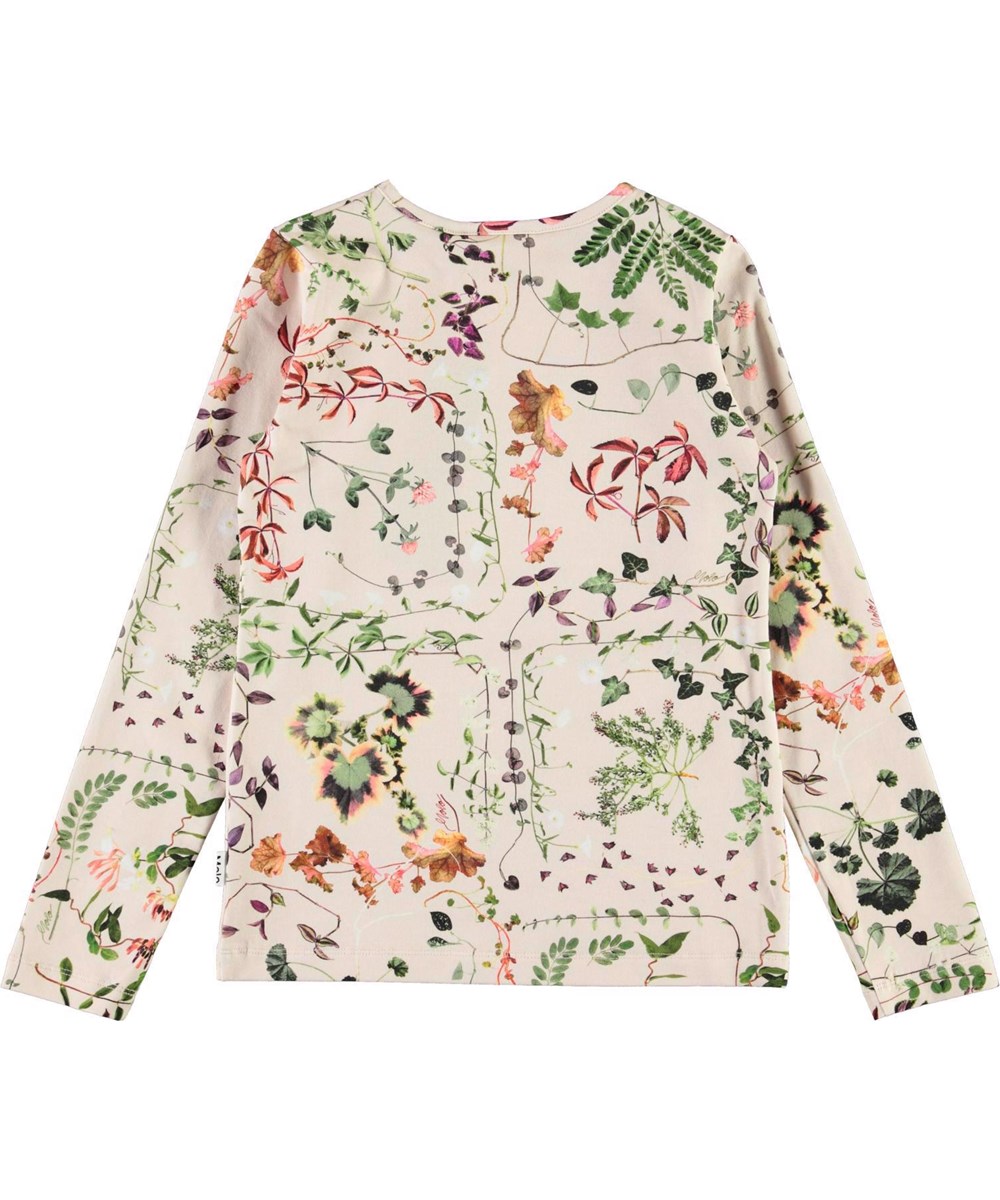 Rose - Herbarium - Öko-Pullover in Rosa mit Blumendruck