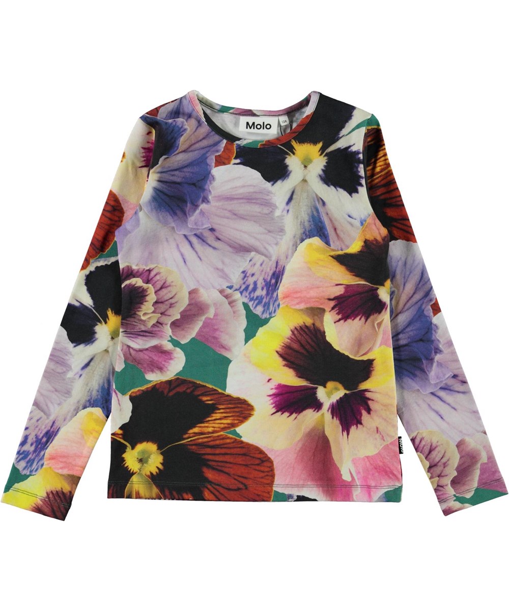 Rose - Velvet Floral - Öko-Pullover mit großem Blumendruck