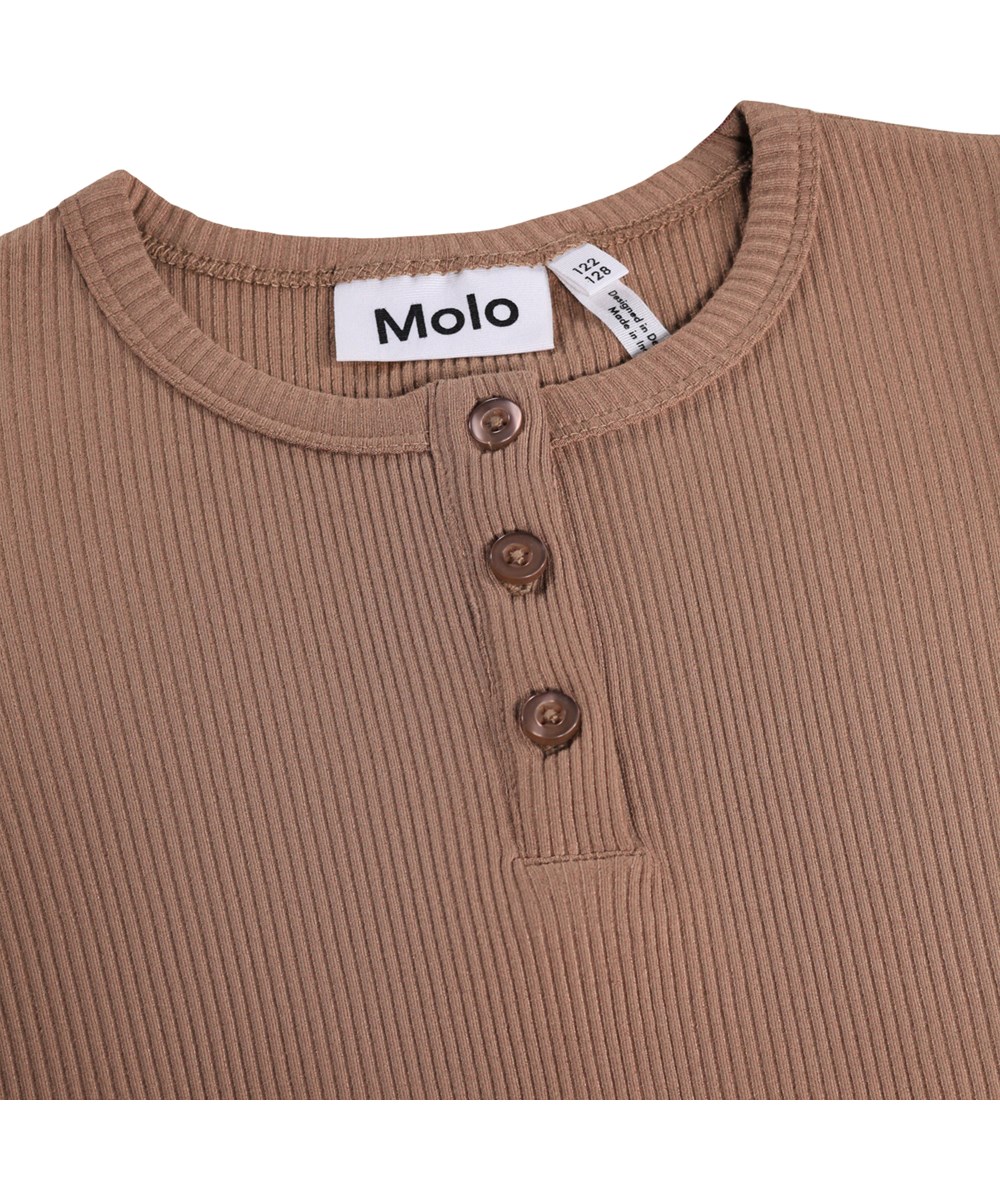 Rosey - Cocoa Bean - Braunes T-Shirt für Kinder aus Viskoseripp.