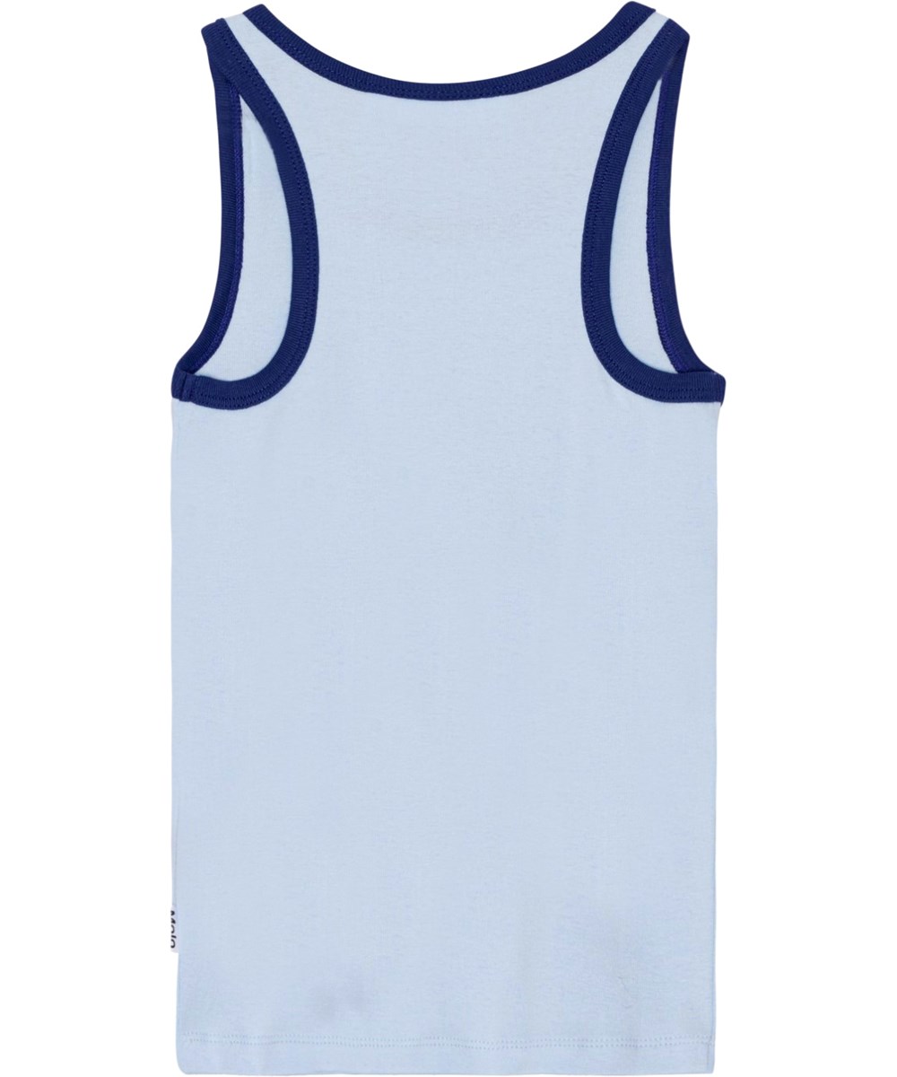 Rosie - Love Rainbow - Hellblaues, eng anliegendes Tanktop aus Öko-Baumwolle.