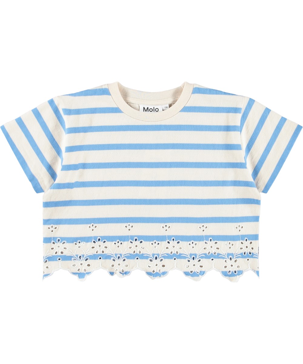 Rosita - Fresh Stripe - Kurz geschnittenes T-Shirt für Kinder aus weicher, ökologischer Baumwolle