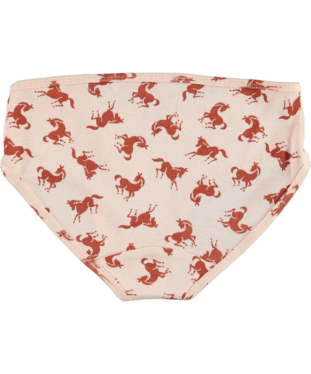 Jane - Mini Horse Jersey - Öko rosa Unterhose mit Pferdedruck
