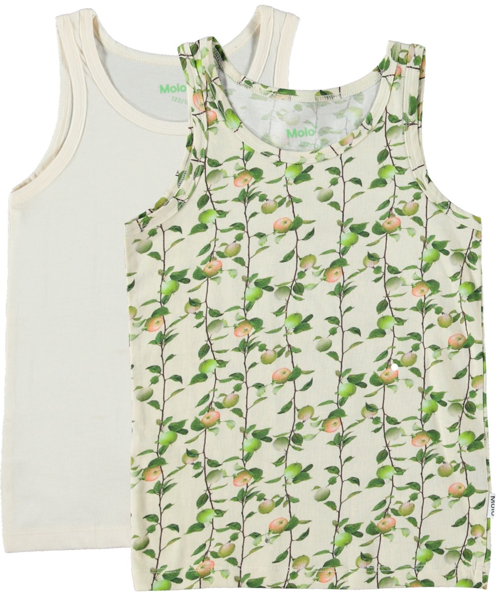 Jeanie 2-Pack - Appel Pearled - Öko-Unterhemden im 2er-Pack mit Apfel-Print