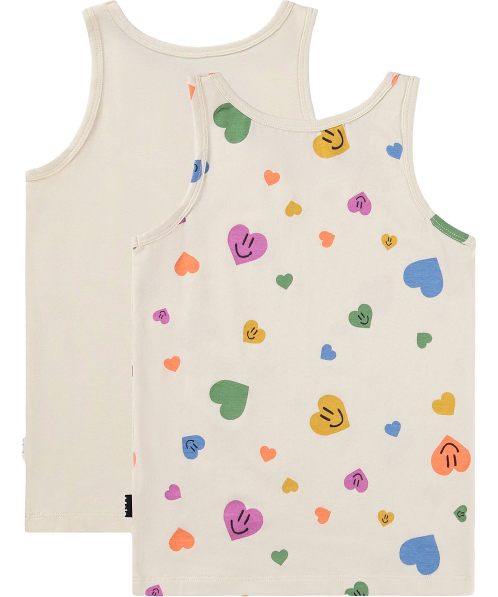 Jeanie 2-Pack - Confetti Smiles - 2er-Pack Westen für Kinder aus weicher, biologischer Baumwolle mit Aufdruck