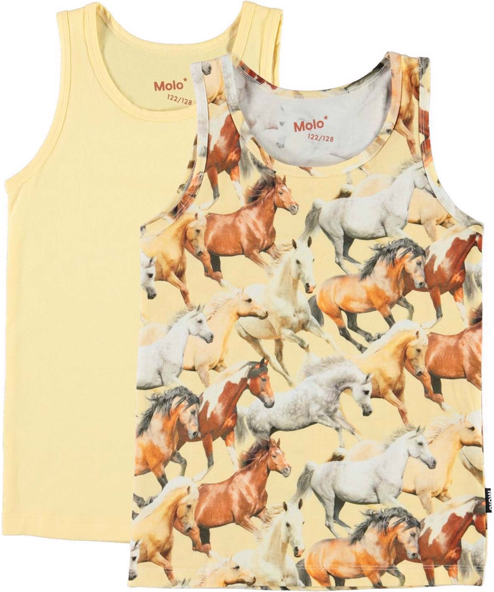 Jeanie 2-Pack - Impala Horse - 2er-Pack Unterhemden Rosa und teure Prints