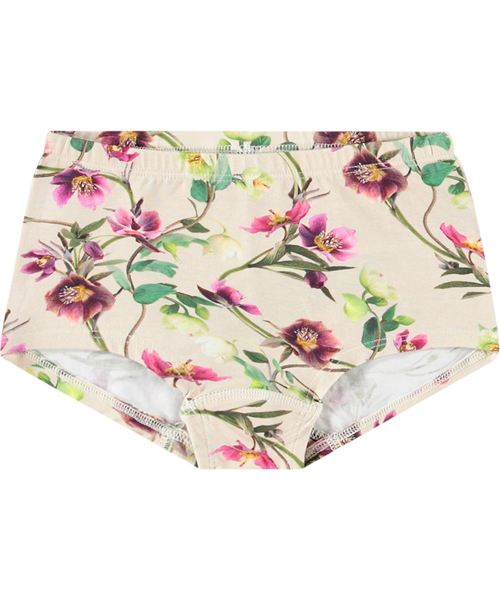 Jemma 2-Pack - Hellebore Rose - 2er-Pack Slips aus Öko-Baumwolle mit Blumenmuster.