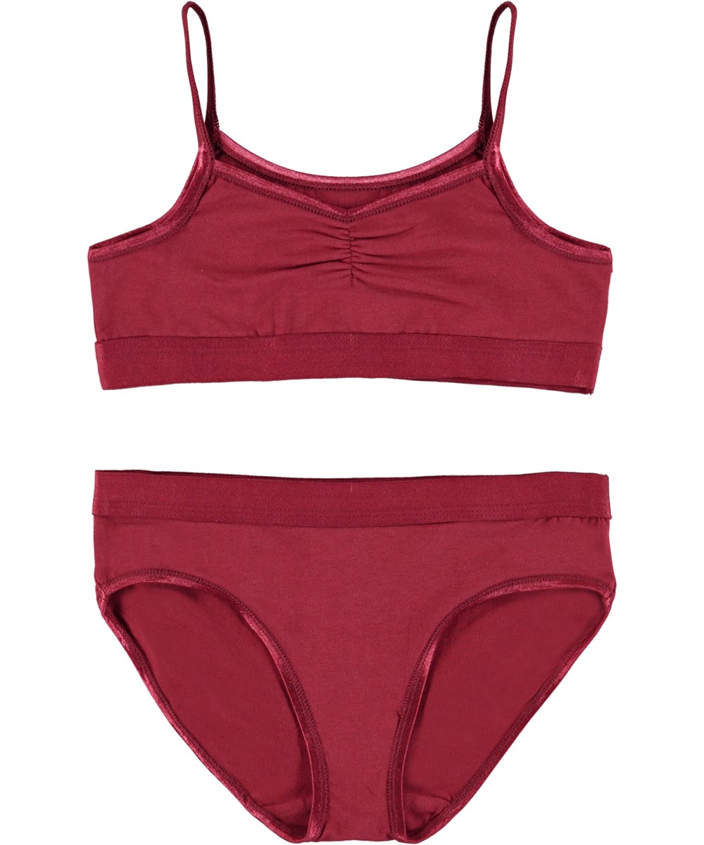 Jinny Set - Velvety - Öko-Unterwäsche in Rot
