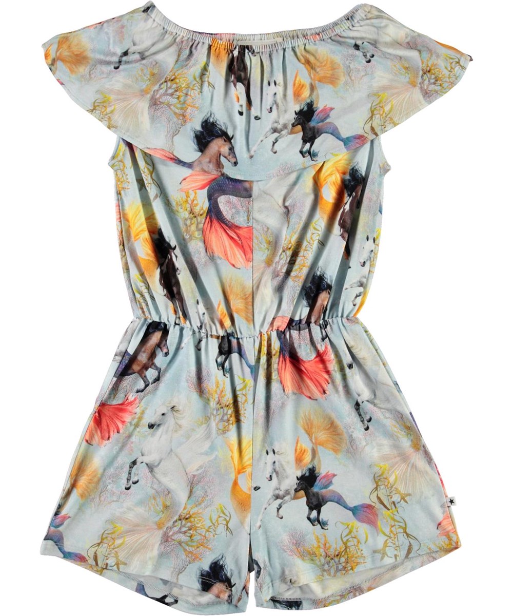 Adda - Horses Of The Sea - Lichtblauwe broekpak met paardenprint