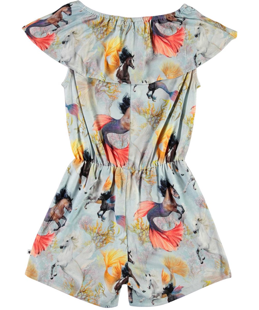 Adda - Horses Of The Sea - Lichtblauwe broekpak met paardenprint