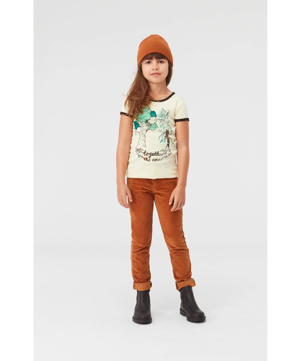 Adele - Deer - Slim bruine corduroy jeans