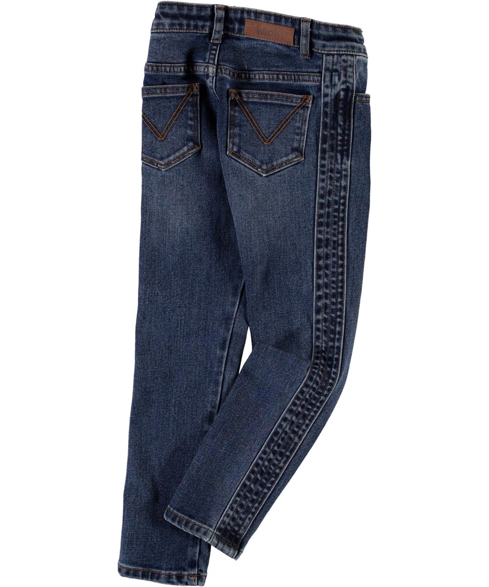 Adele - Mid Blue Wash - Blauwe jeans met stiksels