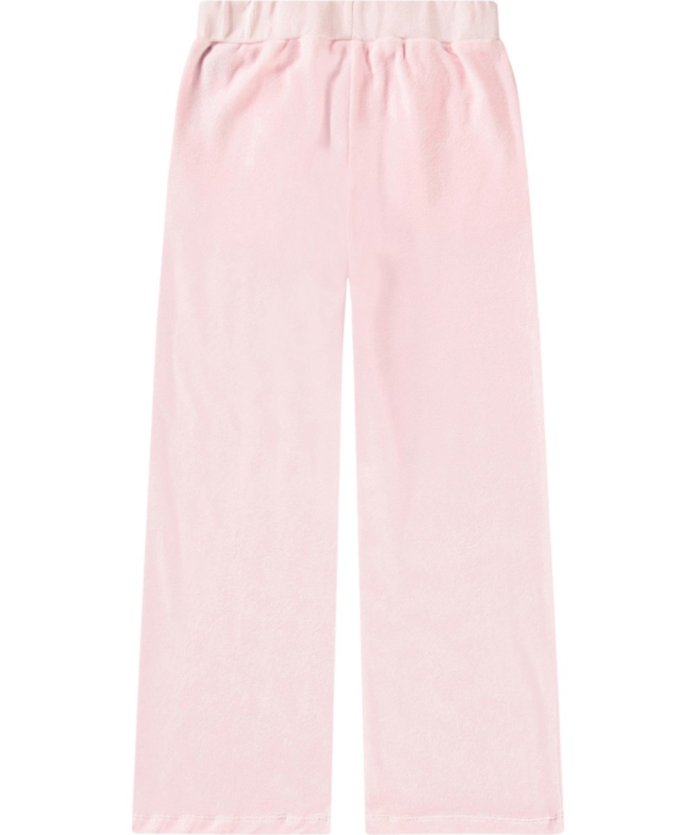 Adoria - Charlotte Pink - Roze trompetvormige fluwelen kinderbroek van zacht katoen.