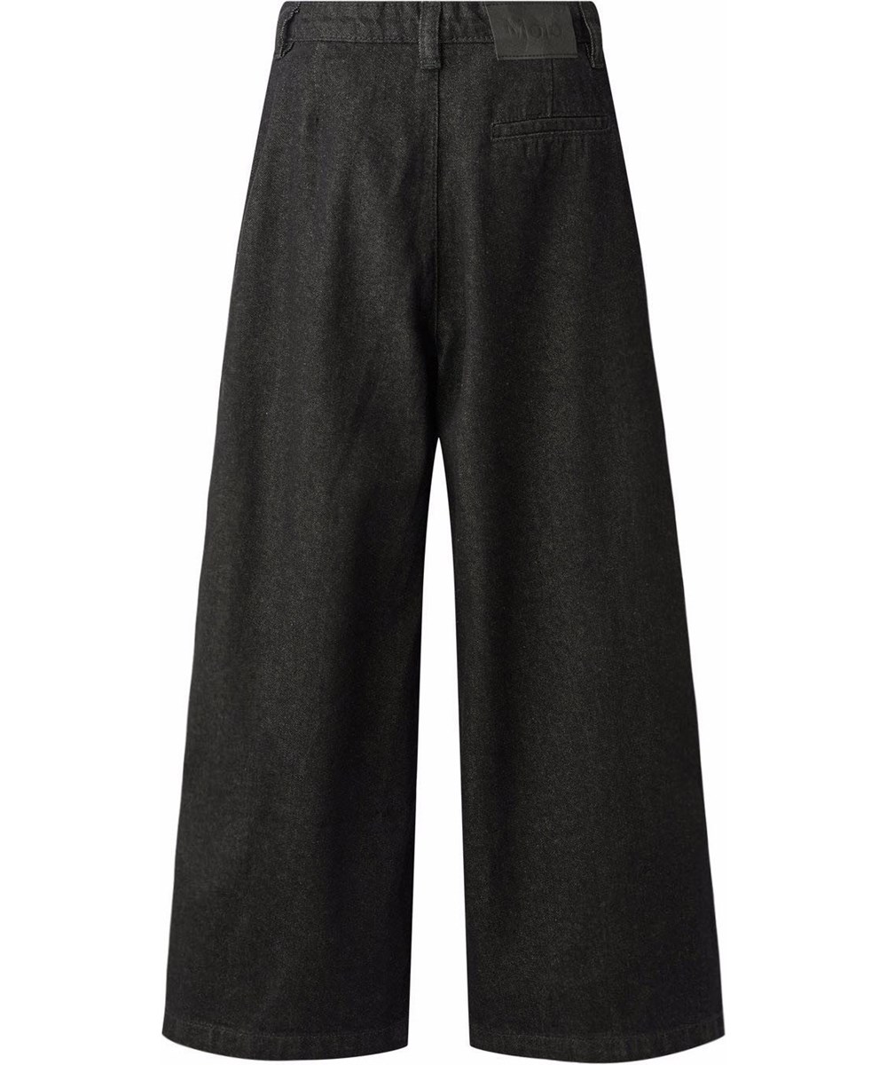 Aeisha - Washed Black - Donkergrijze spijkerbroek voor kinderen gemaakt van lichtgewicht katoen in een ruimvallende pasvorm.