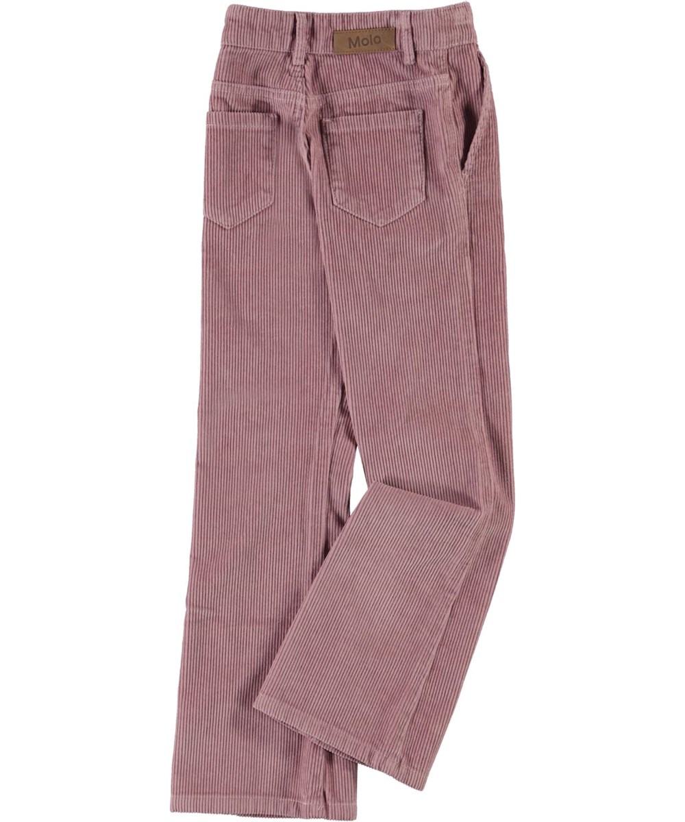 Aida - Rosequartz - Roze corduroy broek met wijde pijpen
