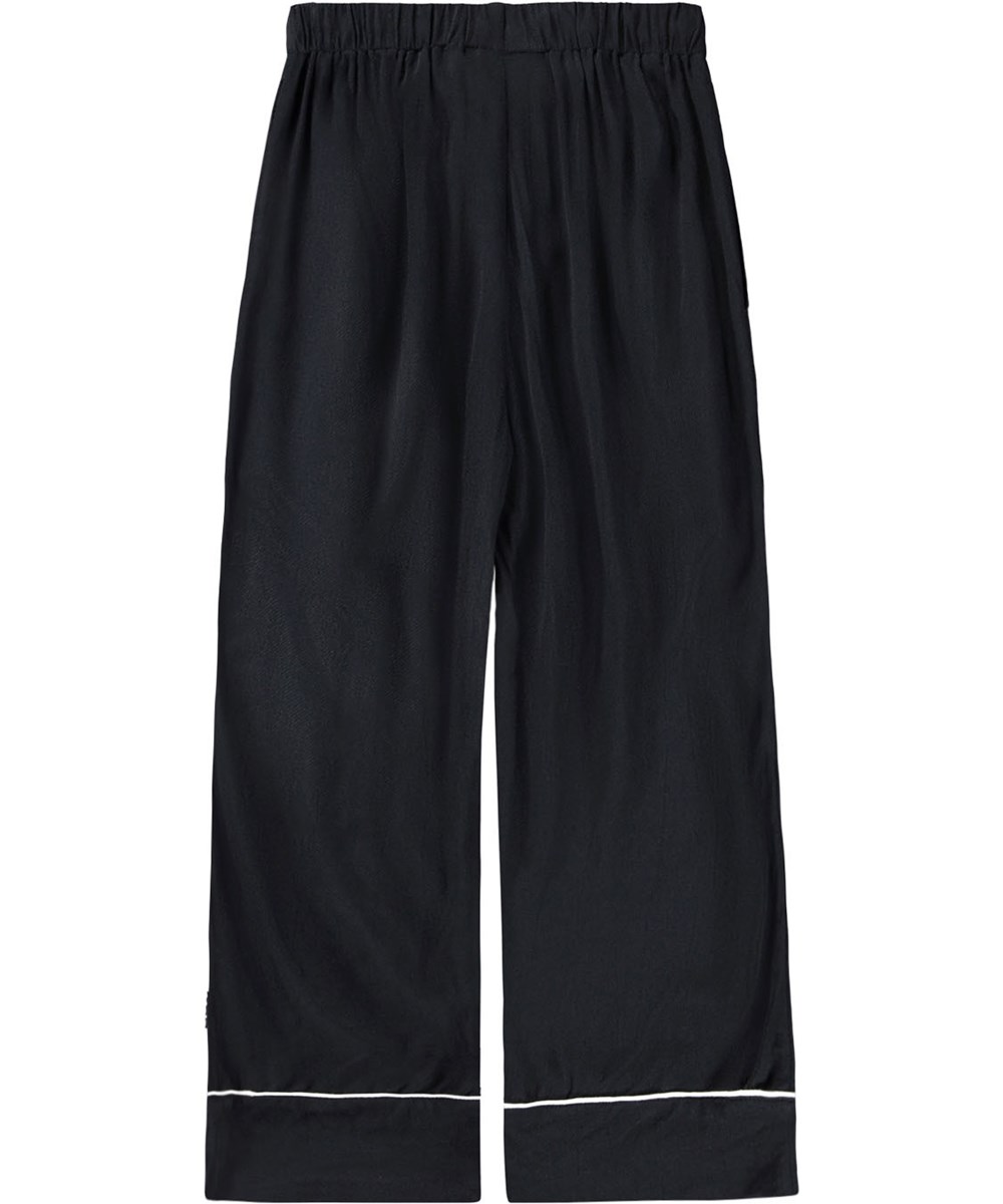 Ala - Black - Zachte zwarte kinderbroek in pyjamastijl gemaakt van viscose in een ruimvallende pasvorm.