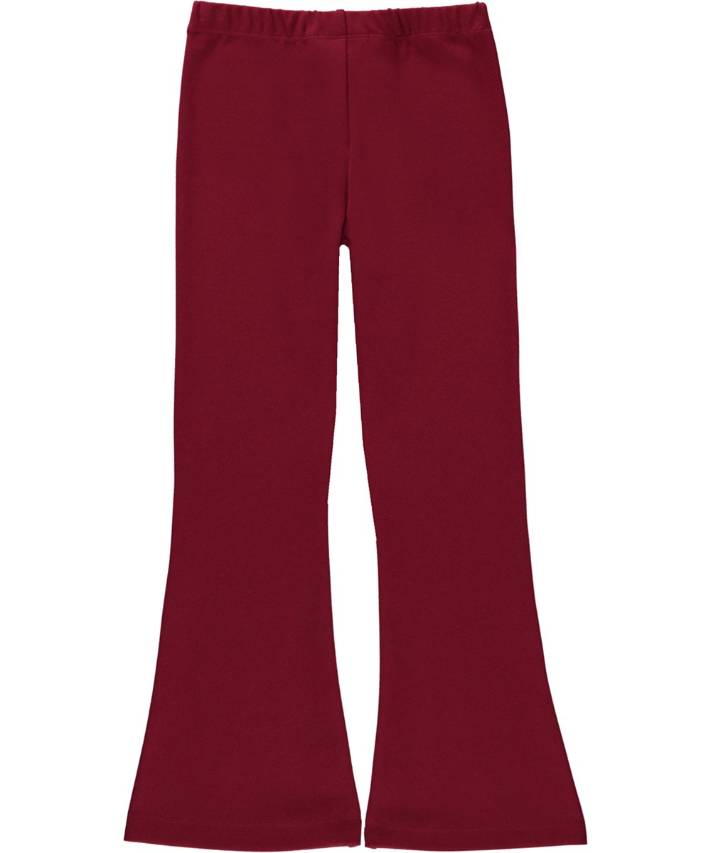 Alba - Velvety - Donkerrode broek met licht uitlopende pijpen