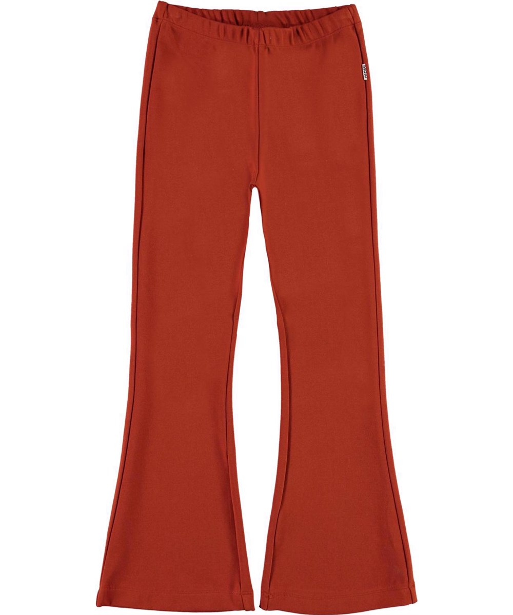 Alba - Burnt Ochre - Koperkleurige broek met uitlopende pijpen