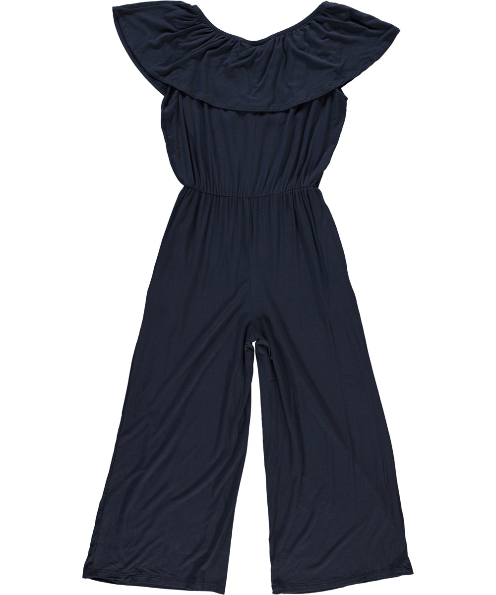 Alena - Dark Navy - Donkerblauwe jersey jumpsuit