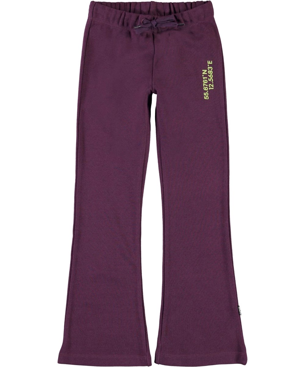 Alfreda - Noirberry - Paarse flared joggingbroek