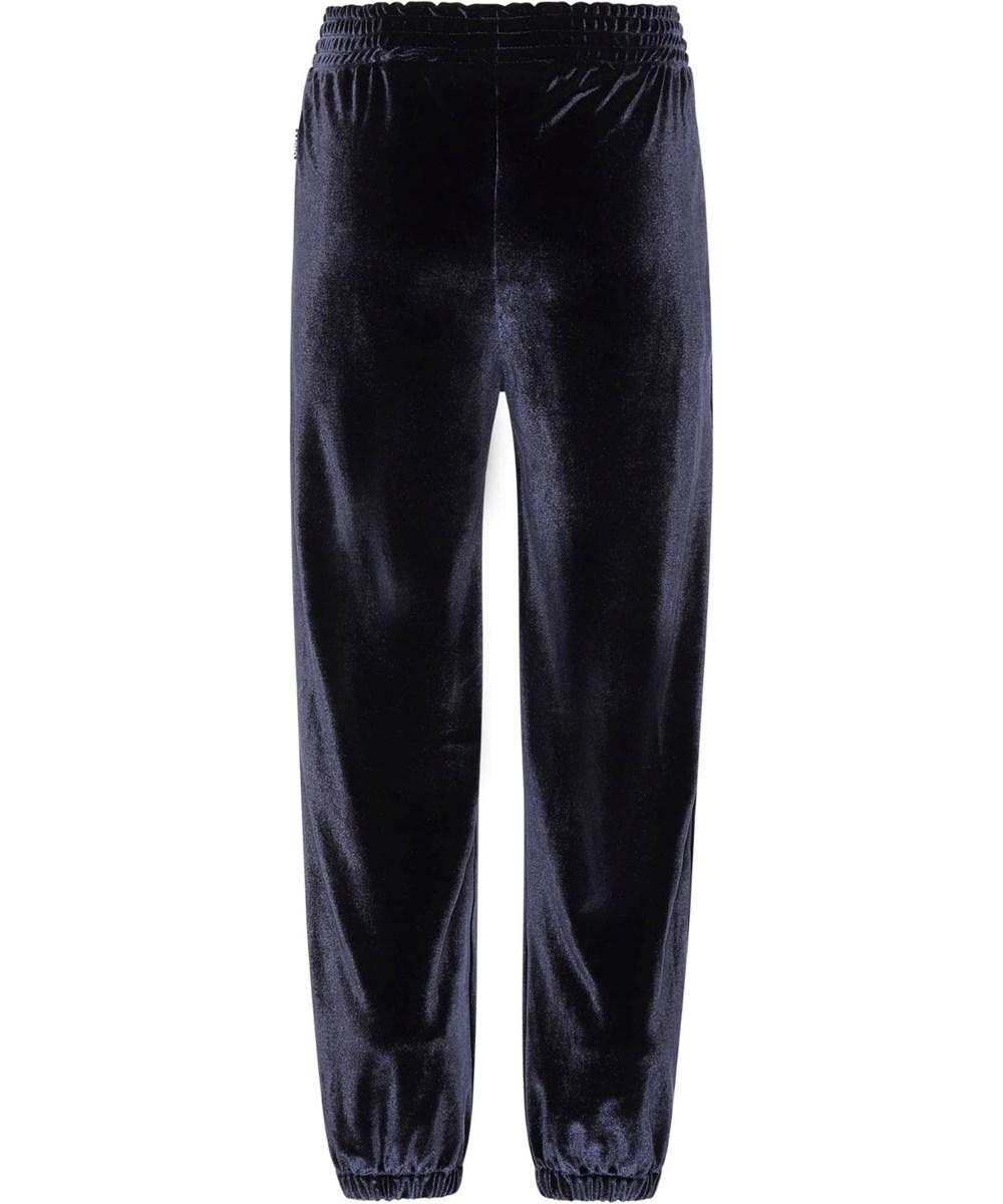 Alina - Peacoat - Donkerblauwe fluwelen joggingbroek 