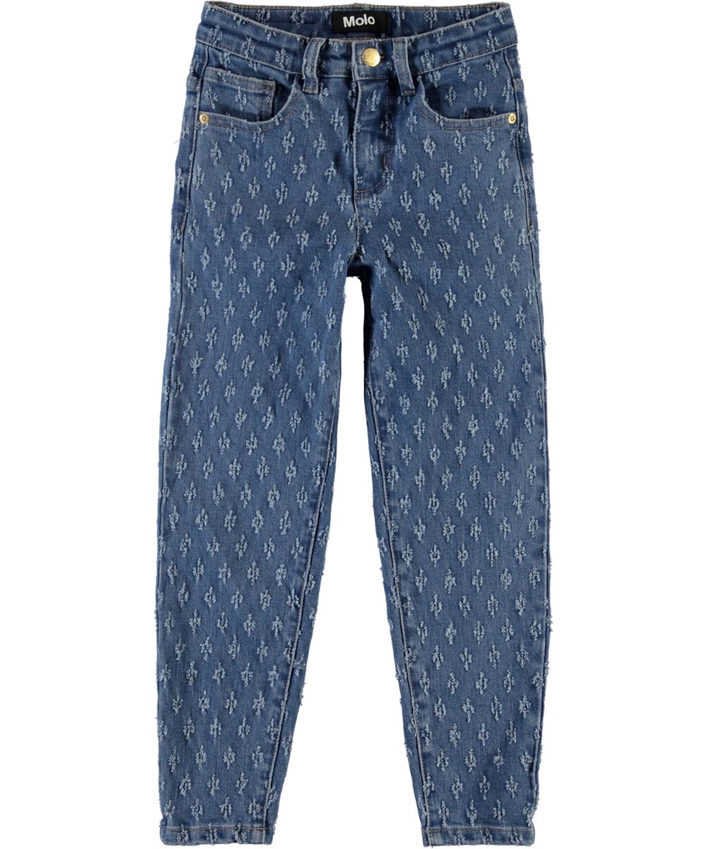 Allis - Washed Mini Holes - Ruime jeans met gaatjes patroon