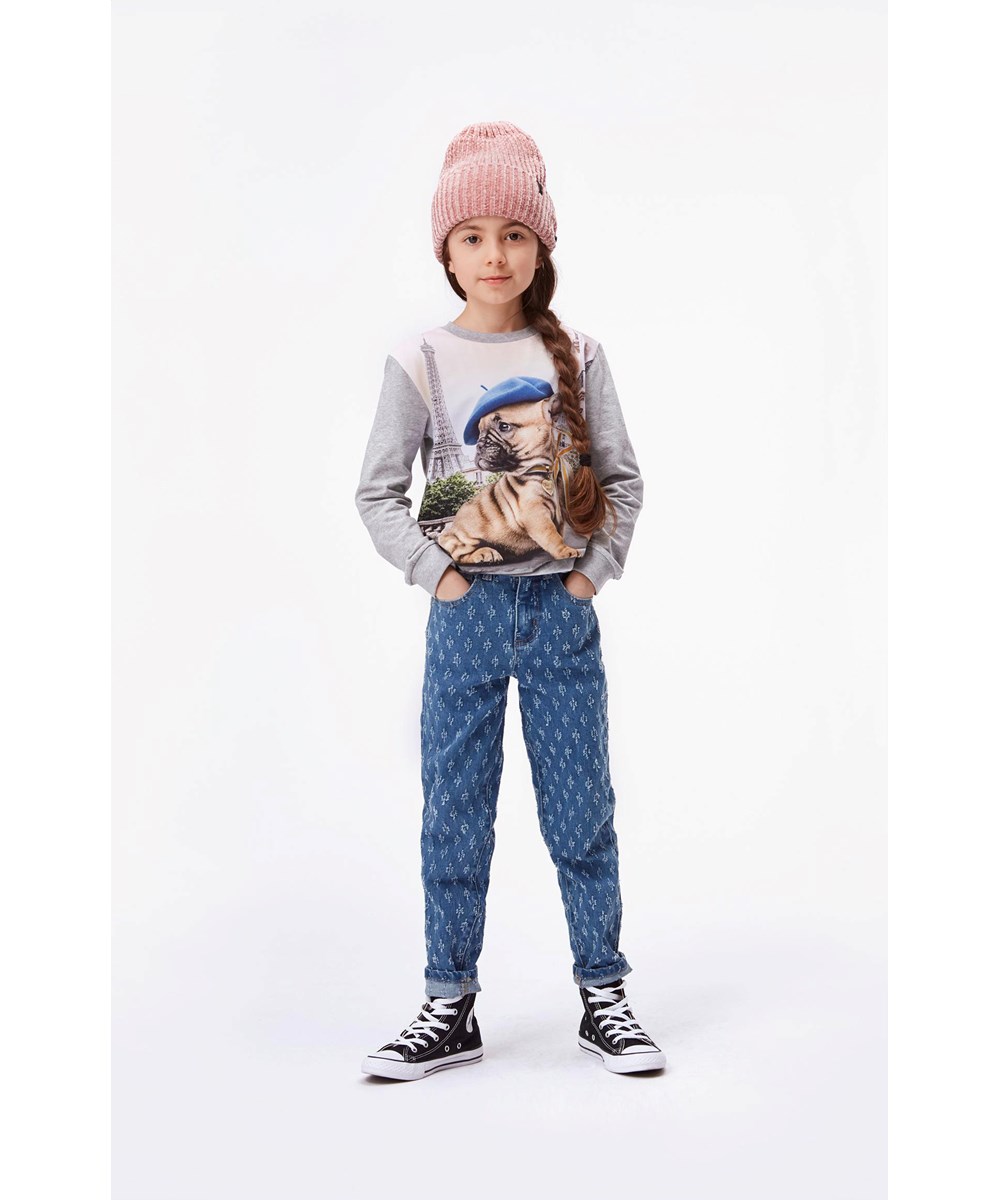 Allis - Washed Mini Holes - Ruime jeans met gaatjes patroon