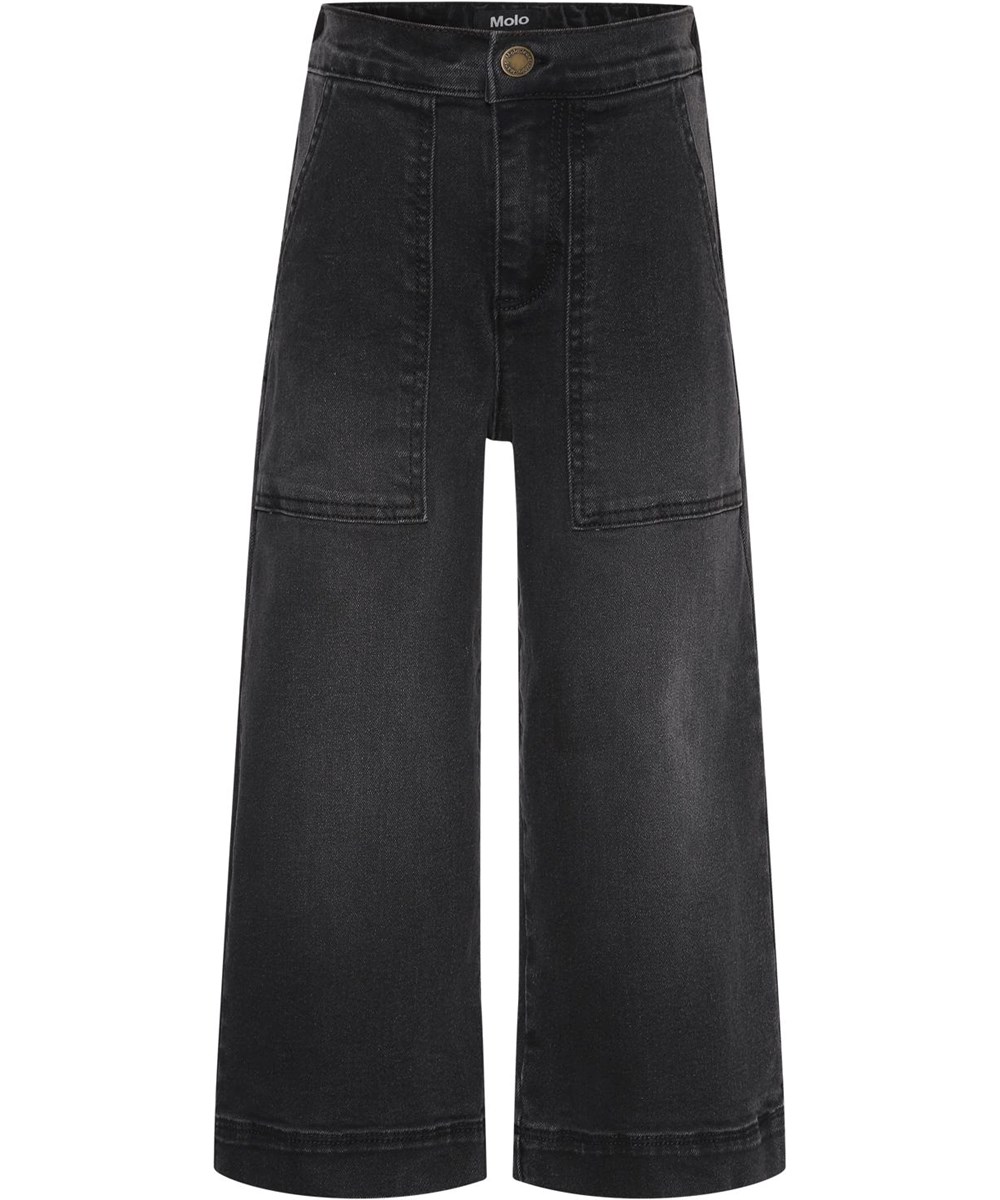 Alyna - Washed Black - Zwarte gerecyclede culotte broek