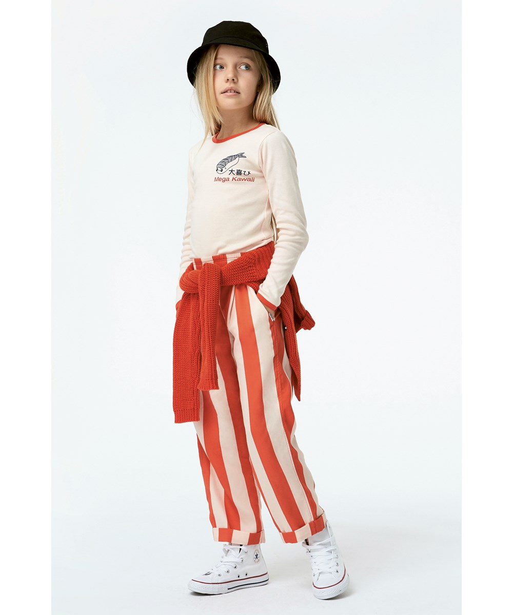 Amie - Bonbon Stripe - Gestreepte roze en rode broek