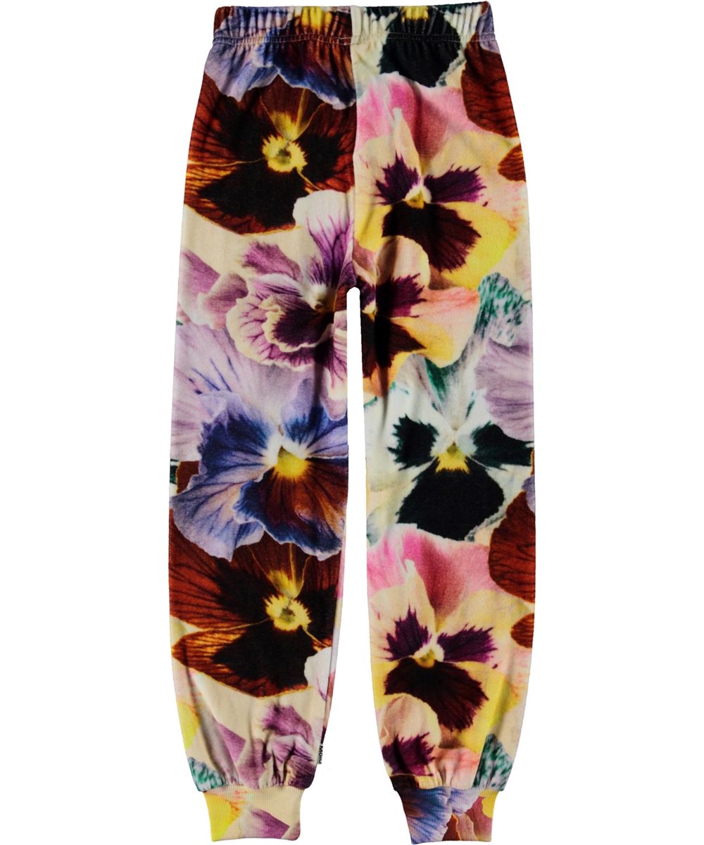 Amina - Floral Velour - Fluwelen joggingbroek met bloemen