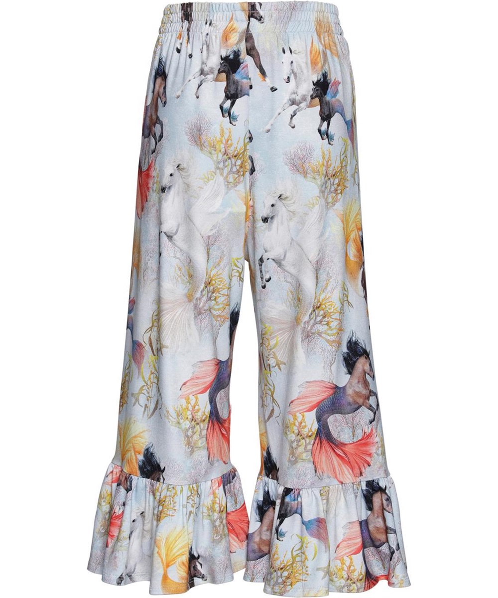 Anis - Horses Of The Sea - Lichtblauwe biologische culotte broek