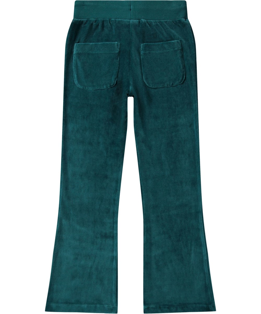Annie - Cosmic Green - Groene fluwelen kinderbroek gemaakt van een zachte katoenmix.