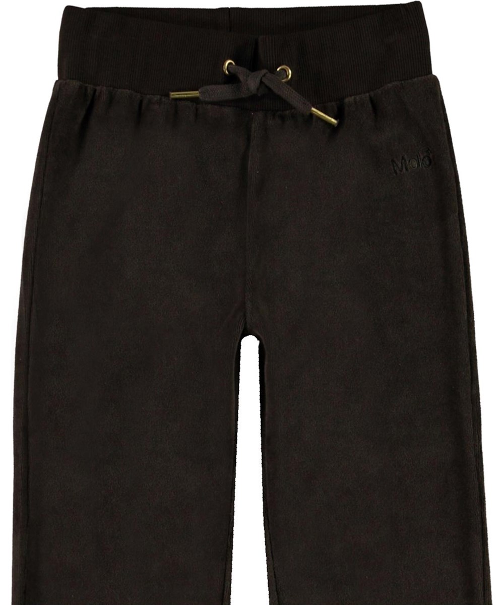 Annie - Deep Brown - Bruine fluwelen joggingbroek
