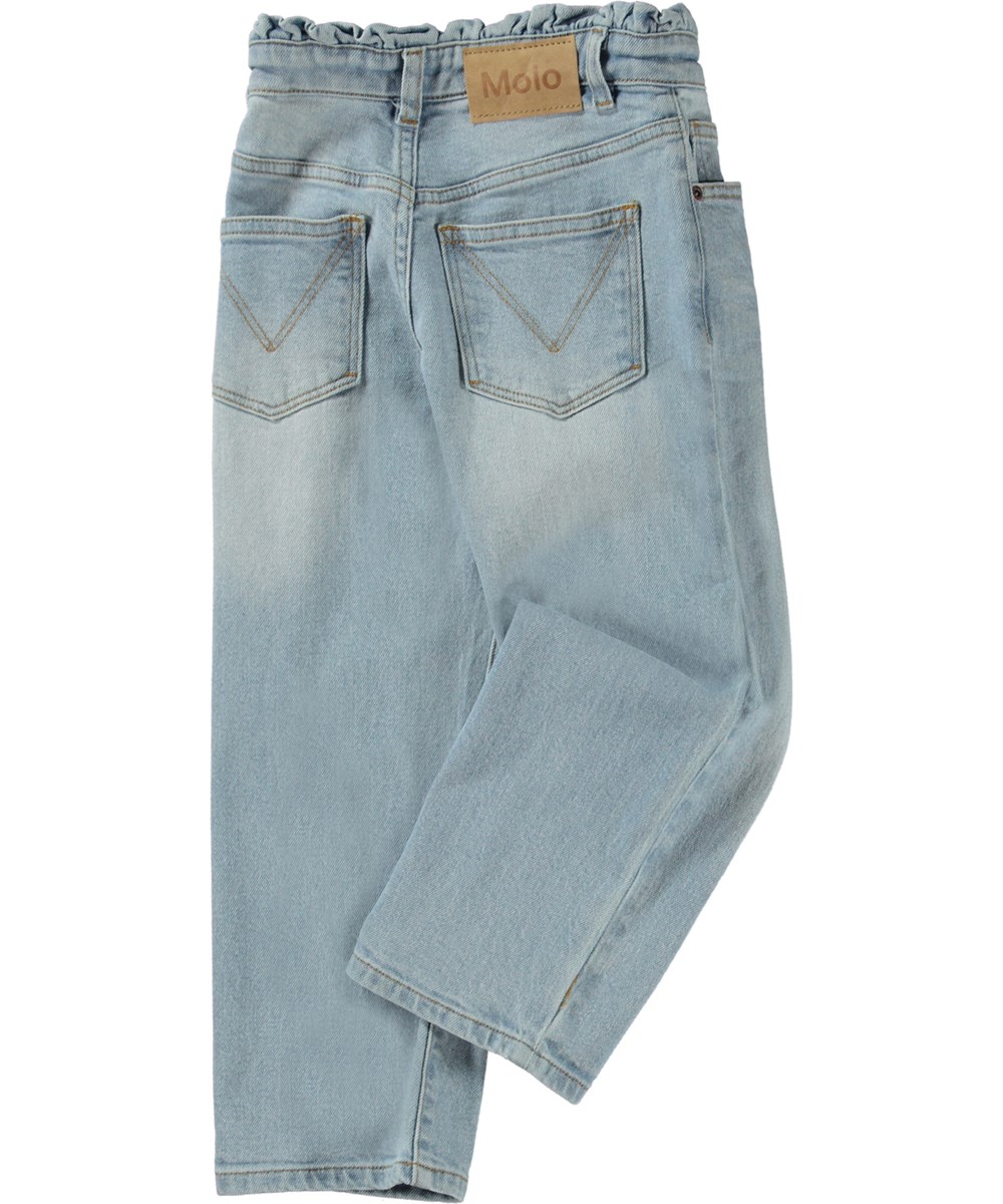Astrid - Light Vintage - Lichtblauwe jeans met ruches rond de taille