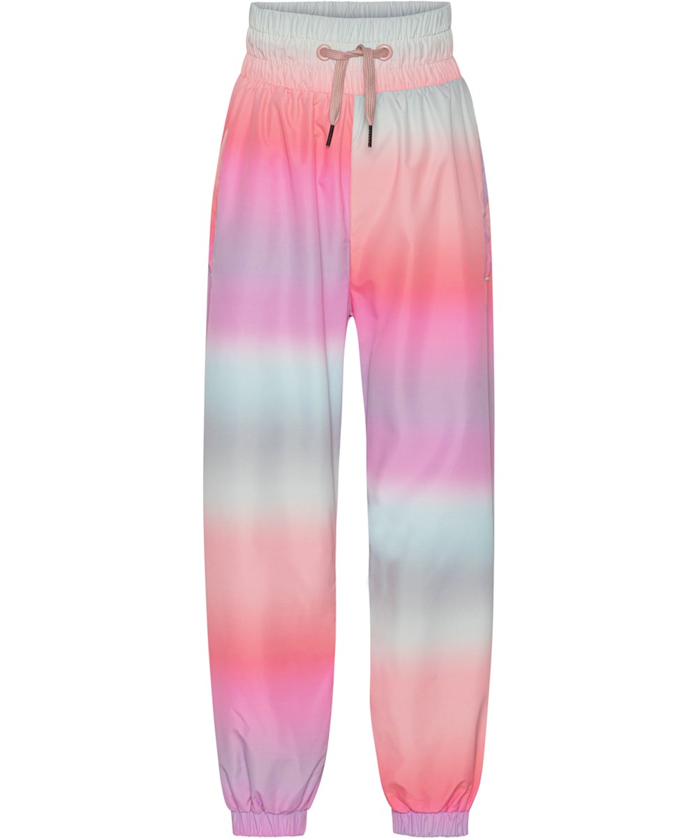 Oleen - Misty Stripe - Trackpants with pastel coloured rainbow print
