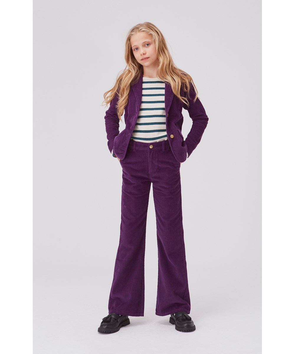 Harrietta - Night Purple - Donkerpaarse fluwelen colbert