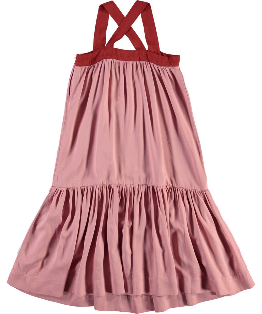 Calipsa - Rosequartz - Roze jurk met rode bandjes