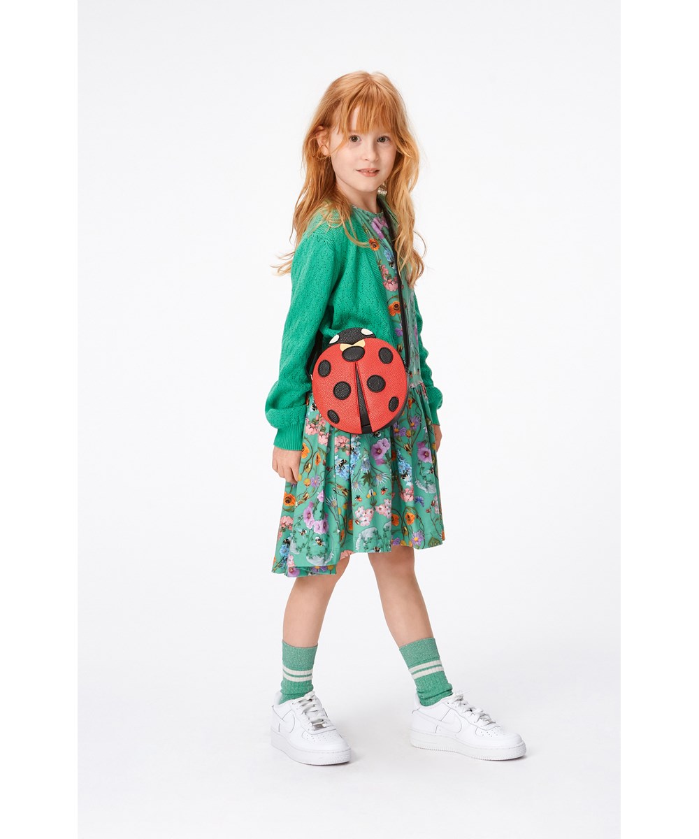 Candece - With Love - Groene jurk van biologisch katoen met bloemenprint