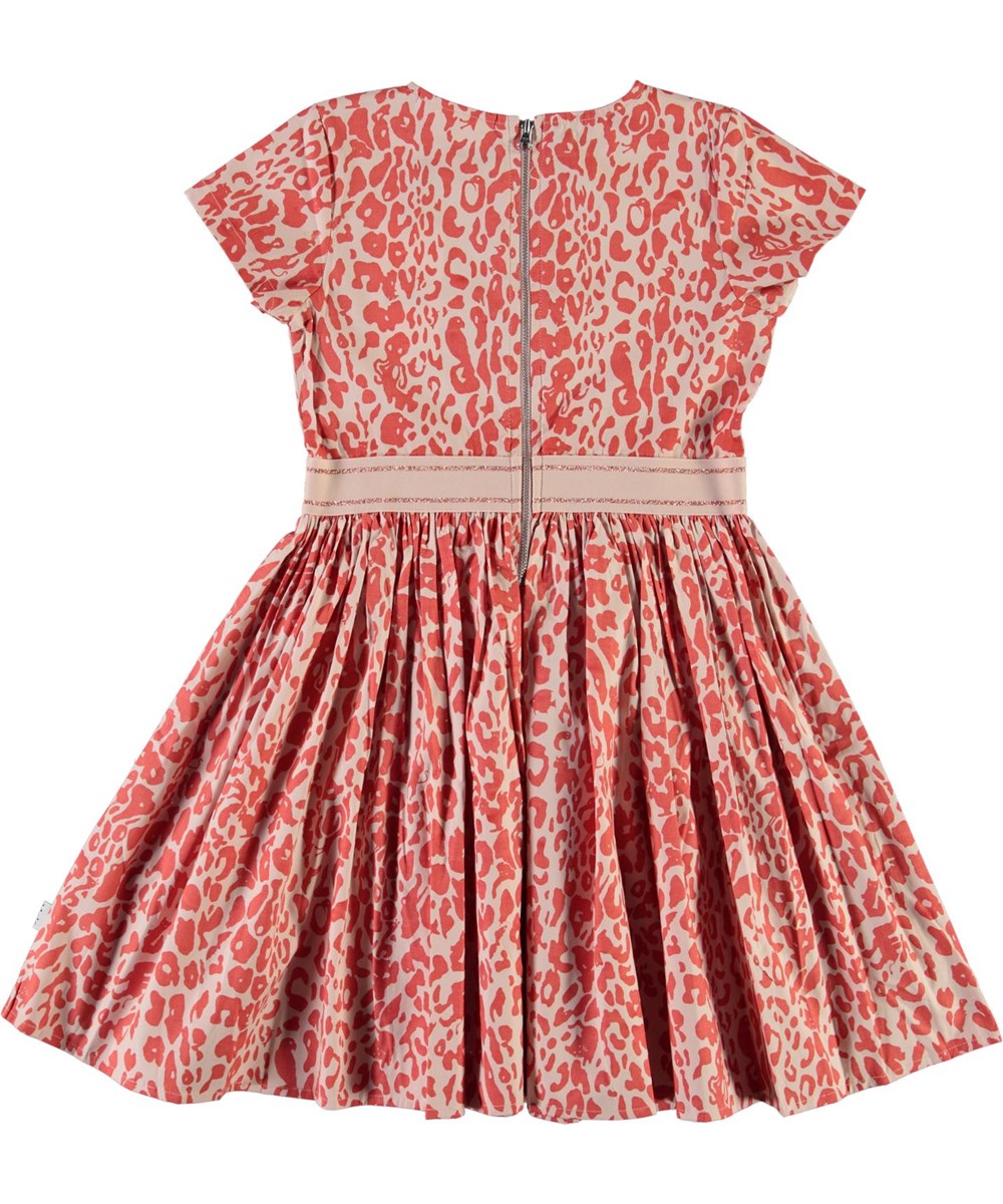 Candy - Rose Leopard - Roze en rode biologische luipaard jurk