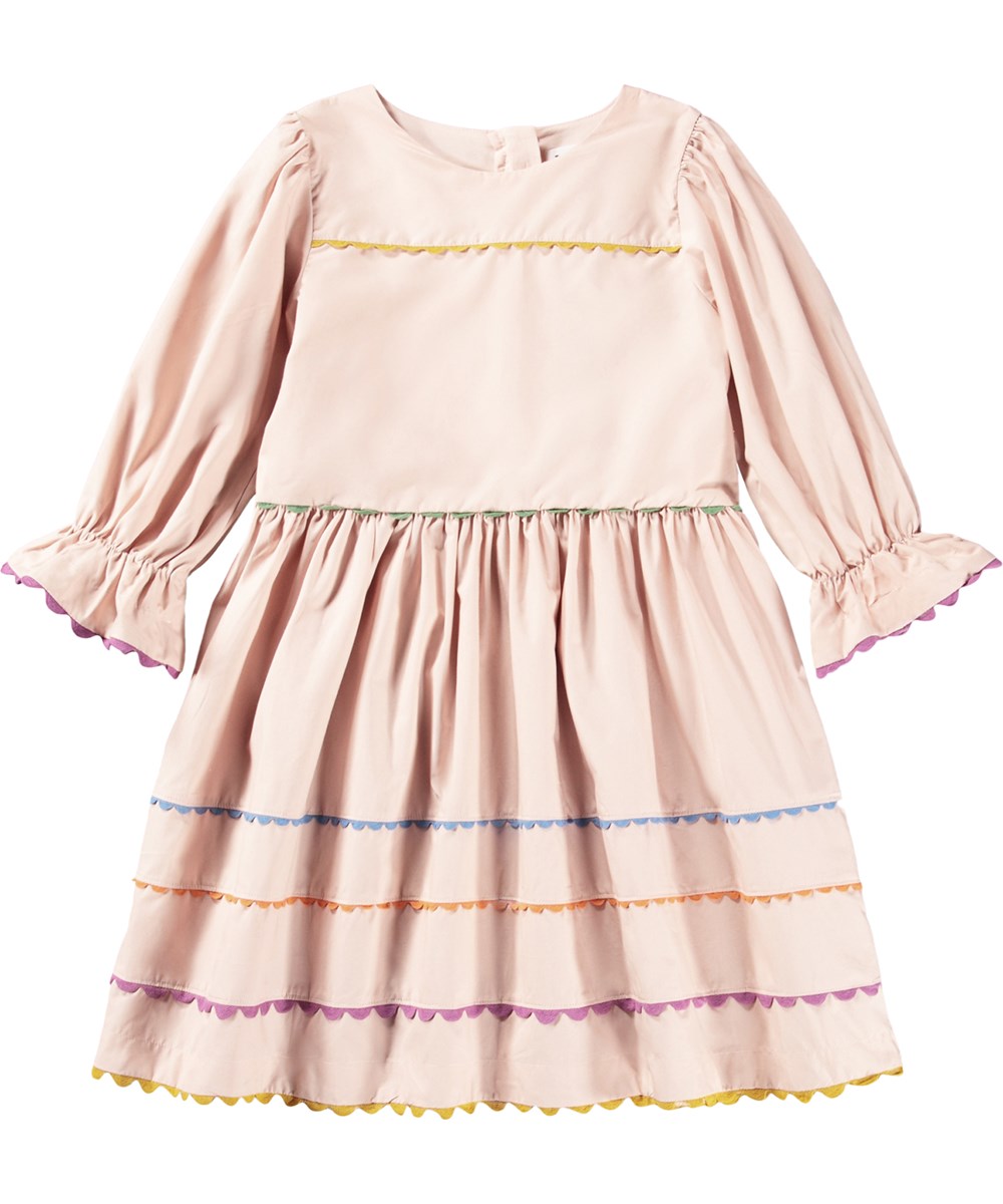 Capella - Petal Blush - Roze kinderjurk met ruches mouwen gemaakt van biologisch katoen 